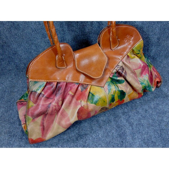 Patricia Nash Purse Large Heritage Lion Floral Leather Satchel Handbag - Picture 1 of 16